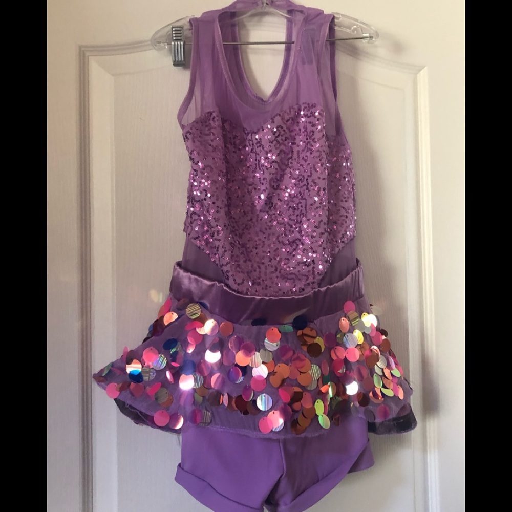 Purple sparkly dance costume